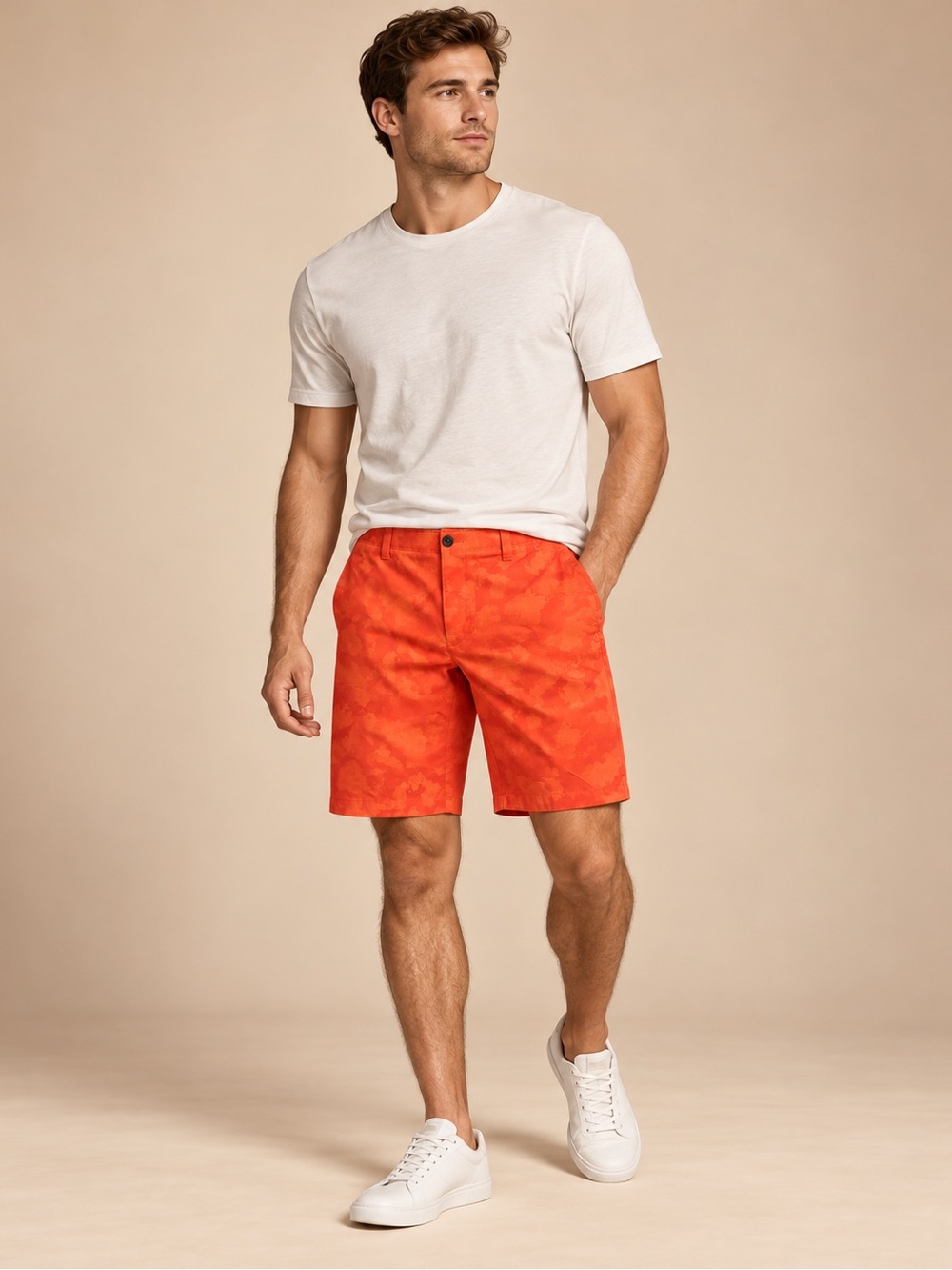 Under Armour Men’s Orange Camo Golf Shorts Size 36 Performance Athletic